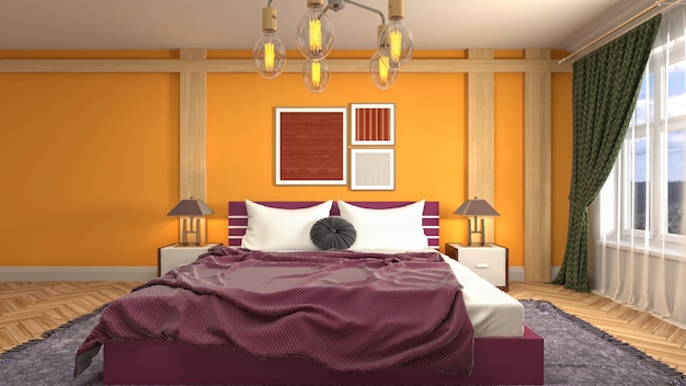 Illustration of the bedroom interior