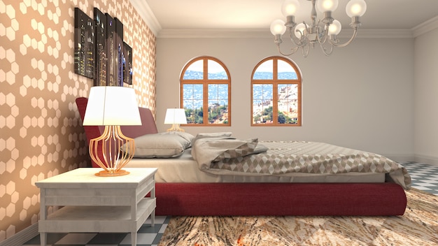 Illustration of the bedroom interior