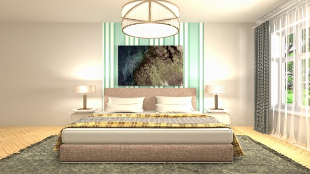 Illustration of the bedroom interior