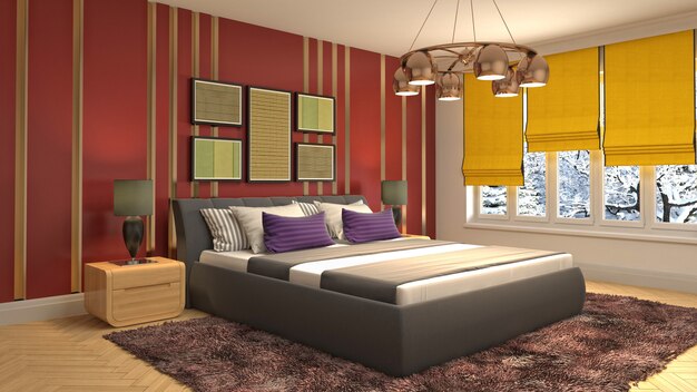 Illustration of the bedroom interior