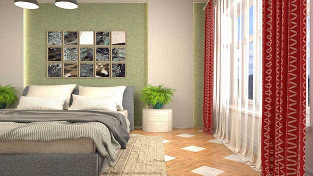 Illustration of the bedroom interior