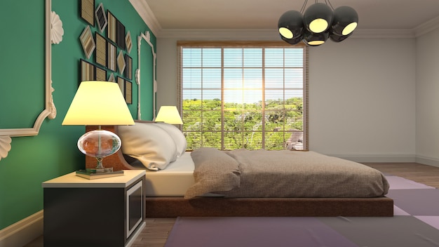 Illustration of the bedroom interior