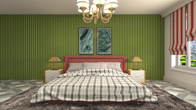 Illustration of the bedroom interior