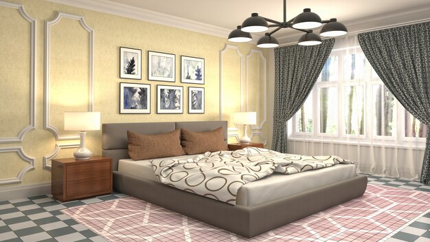 Illustration of the bedroom interior