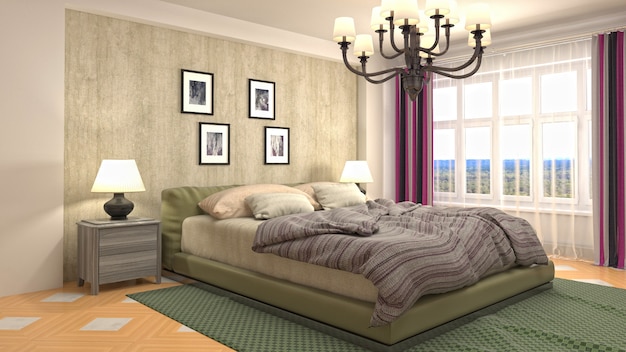 Illustration of the bedroom interior