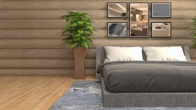 Illustration of the bedroom interior