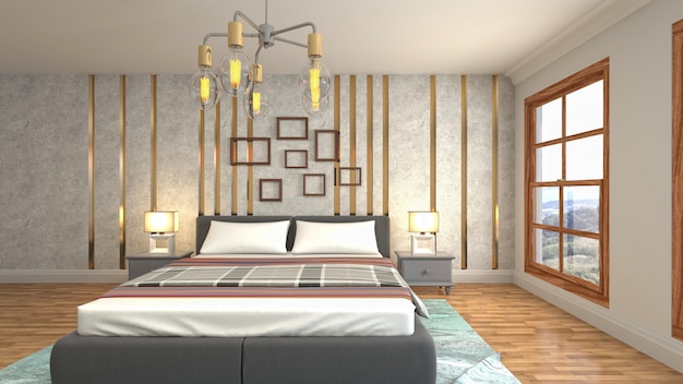 Illustration of the bedroom interior