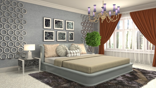 Illustration of the bedroom interior