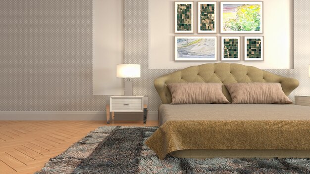 Photo illustration of the bedroom interior