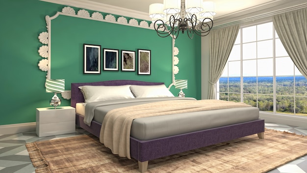 Illustration of the bedroom interior