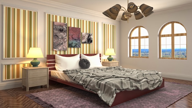 Illustration of the bedroom interior