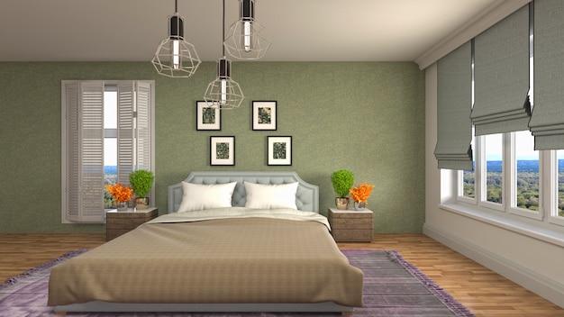 Illustration of the bedroom interior