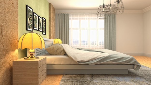 Illustration of the bedroom interior