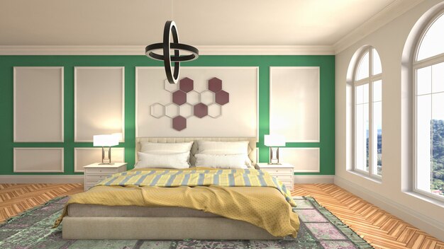 Illustration of the bedroom interior