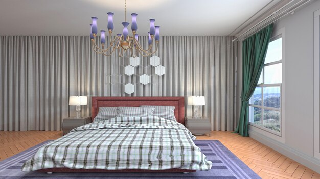 Illustration of the bedroom interior