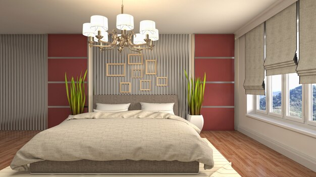 Illustration of the bedroom interior