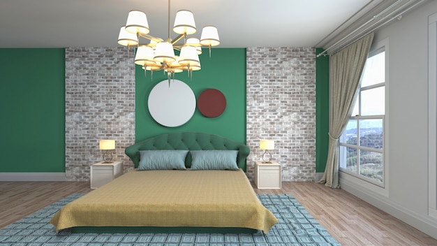 Illustration of the bedroom interior