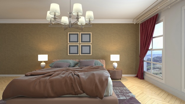 Illustration of the bedroom interior