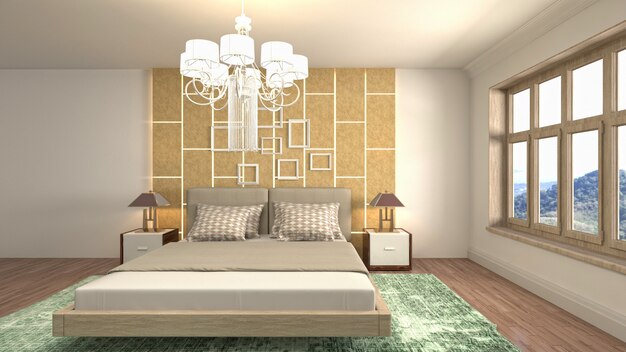 Illustration of the bedroom interior