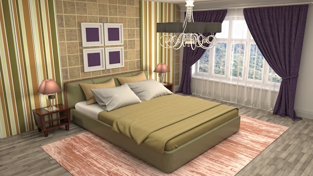 Illustration of the bedroom interior