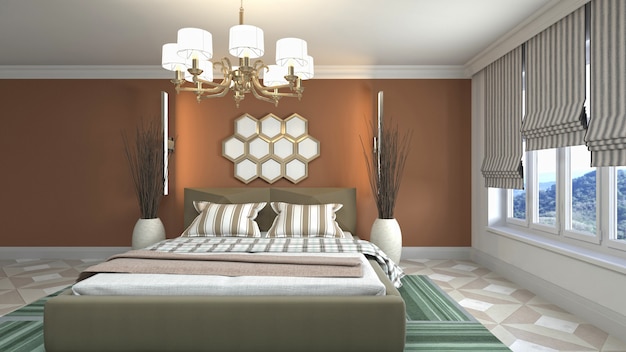 Illustration of the bedroom interior