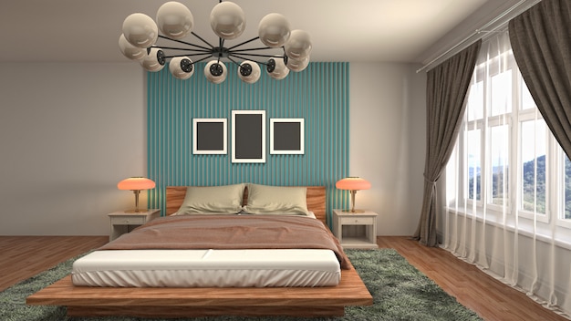 Illustration of the bedroom interior