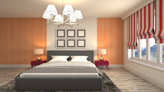 Illustration of the bedroom interior