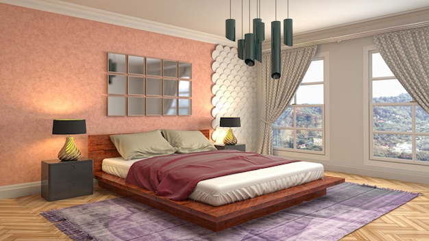 Illustration of the bedroom interior