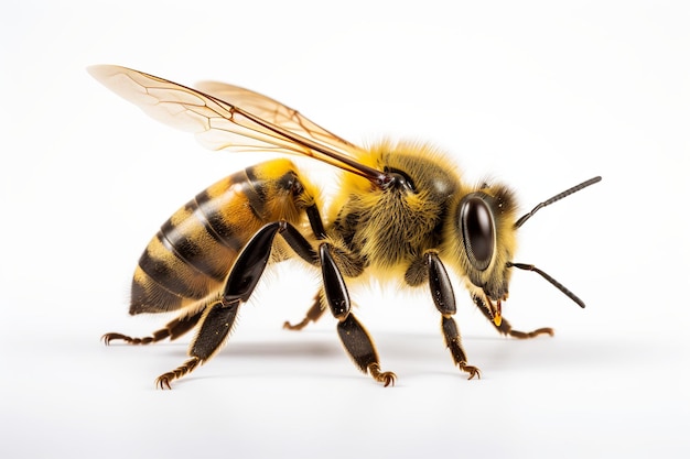 Иллюстрация пчелы, изолированной на белом фоне