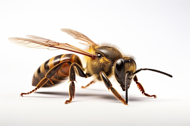 Иллюстрация пчелы, изолированной на белом фоне