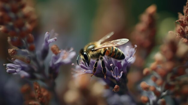 Illustration of bees seen up close