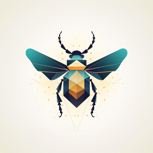 Photo illustration of a beetle geometric shape