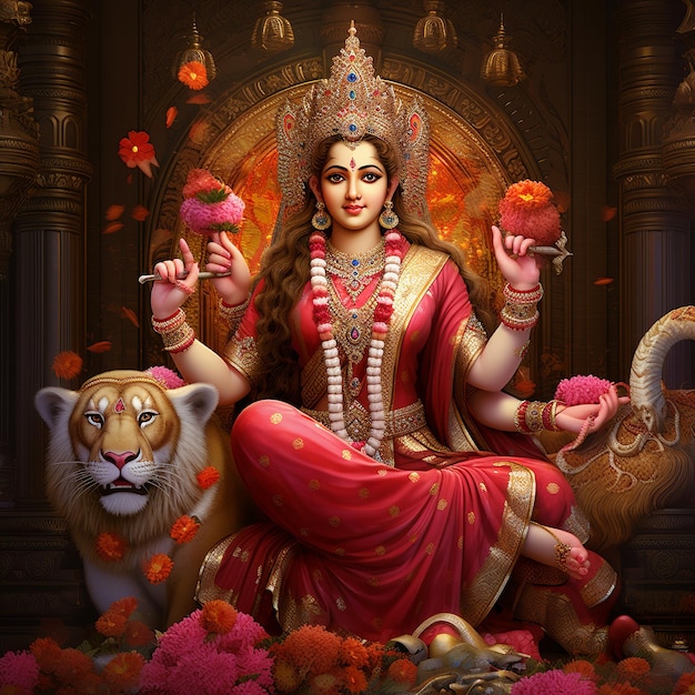 illustration of Bhagwati mata colour full image Real hd