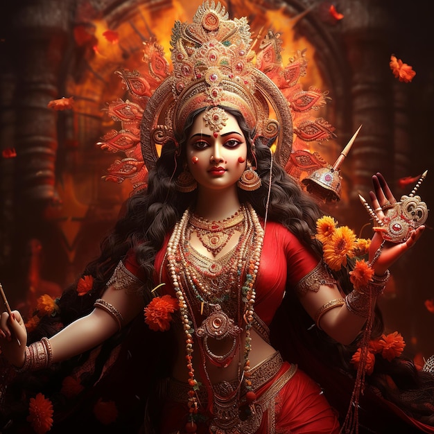 Photo illustration of bhagwati mata colour full image real