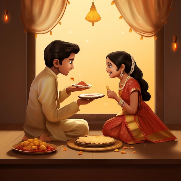 bhai dooj 이미지의 일러스트