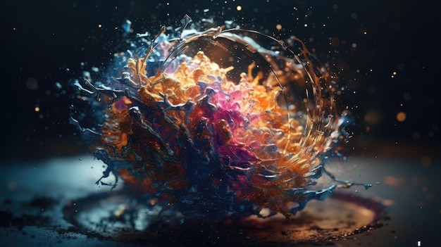 An illustration of the Big Bang explosion 3d realistic