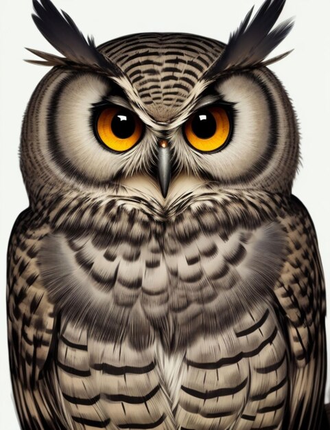 Illustration of a bigeyed owl