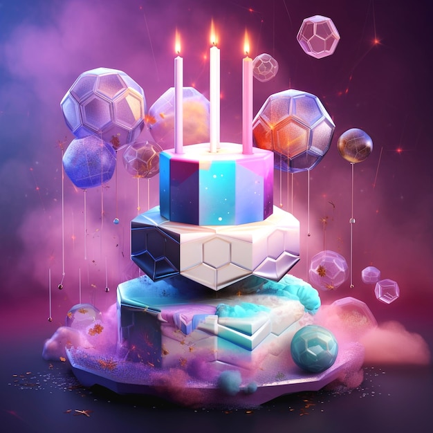 Illustration of birthday cake