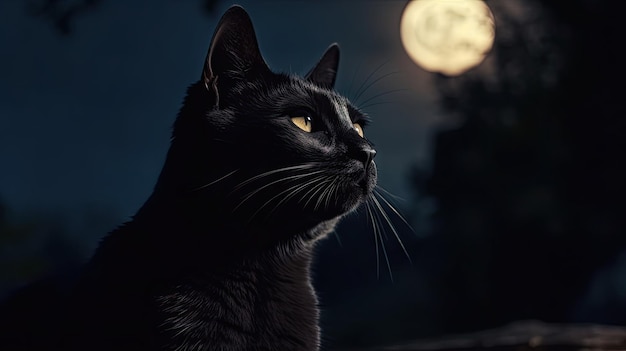 illustration of a black cat