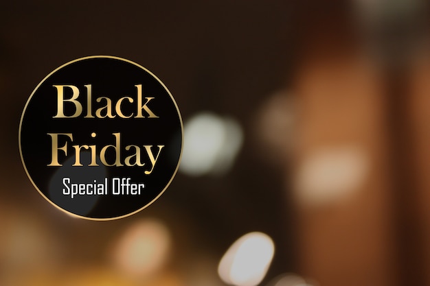 Illustration, Black Friday Sale. Banner, poster, logo golden color on dark background.