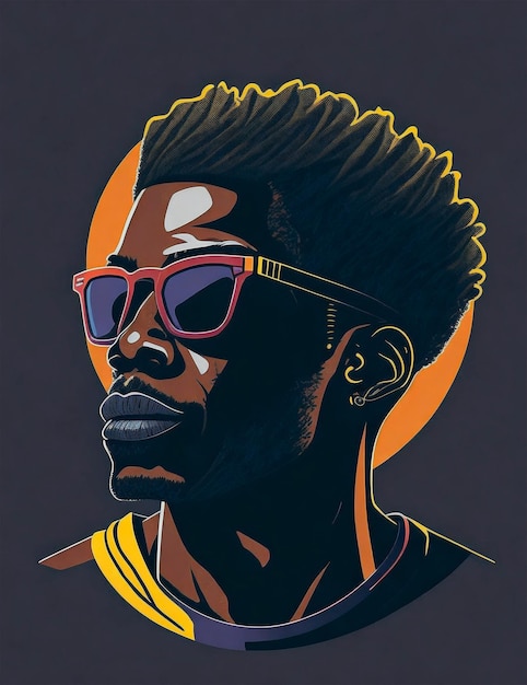 Illustration of a Black Man with Sunglasses