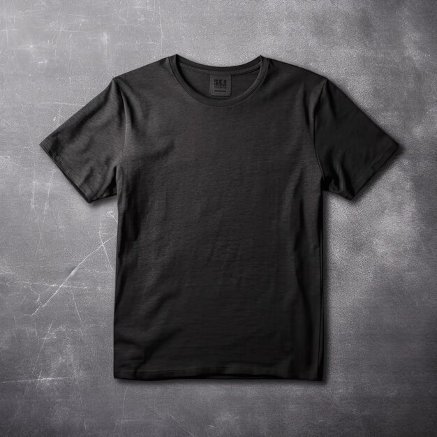 Photo illustration of a black plain tshirt mockup ai generated