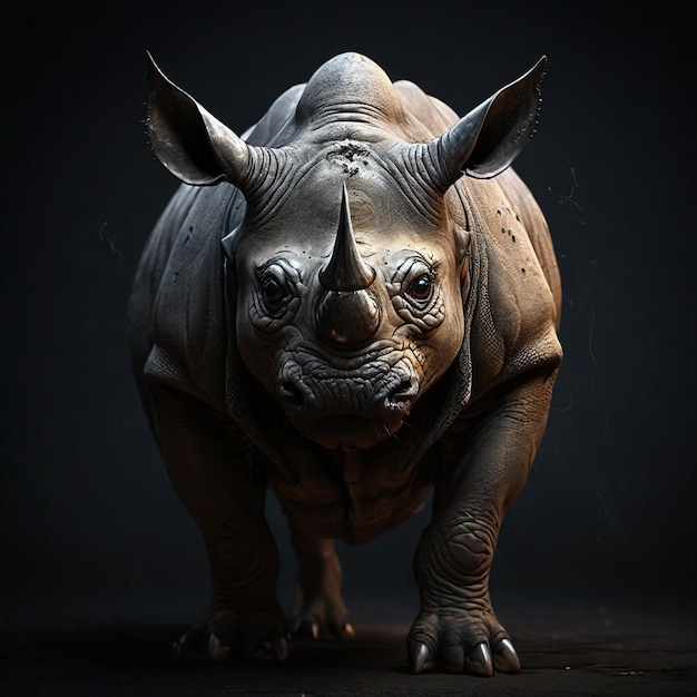 Photo a illustration of black rhino