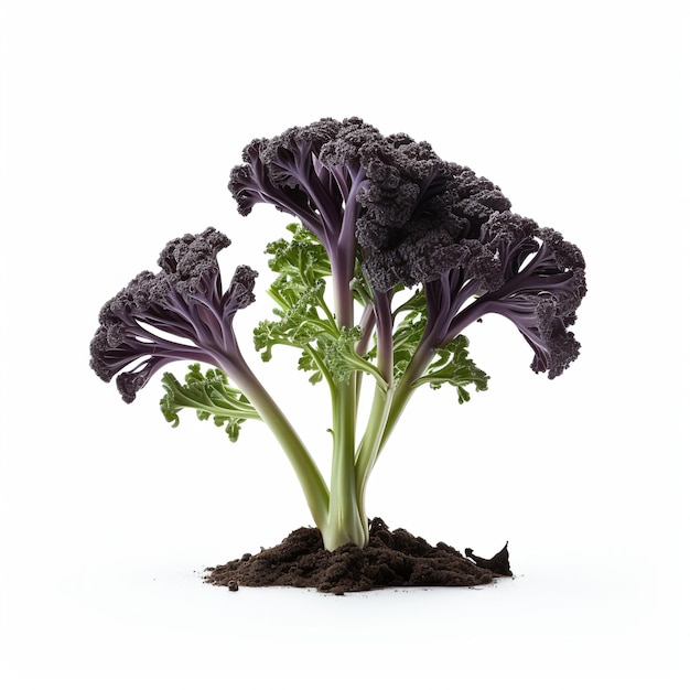 illustration of black sprouting broccoli isolated on a white background