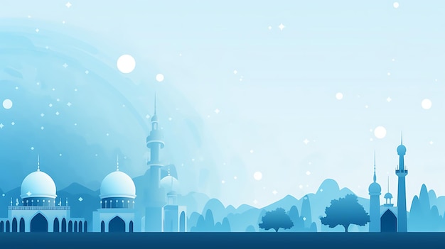 illustration of blue great mosque