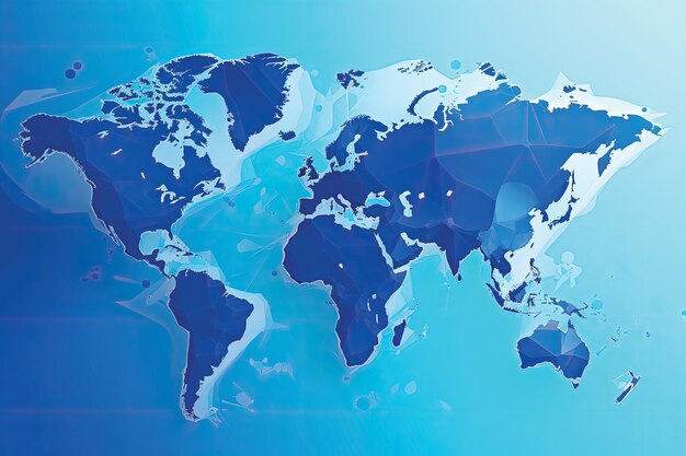 illustration Blue map of the world