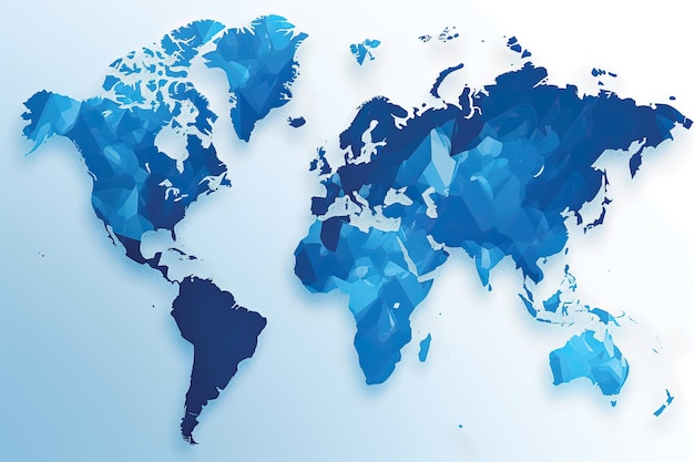 Photo illustration blue map of the world