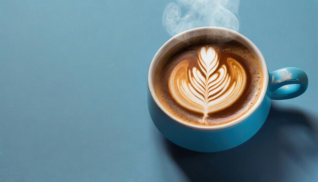 Photo illustration of blue monday with hot coffee