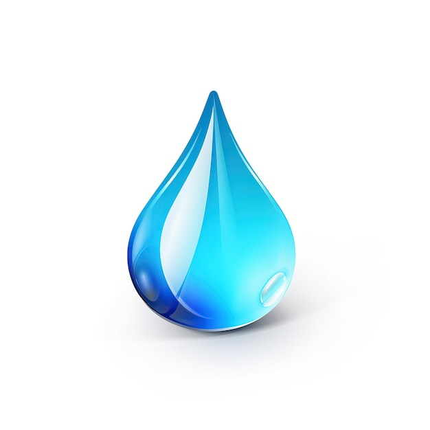 Illustration of blue water drop isolated on white background Generative AI