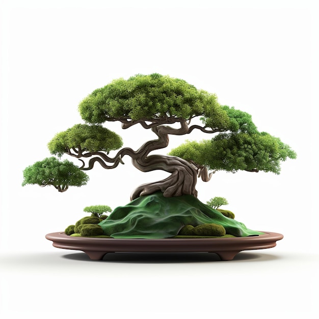 illustration of Bonsai Tree3D rendering of a bonsai tree presente